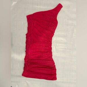 Pink Mini Dress with Ruching
Perfect for Homecoming or Junior Prom
Worn once